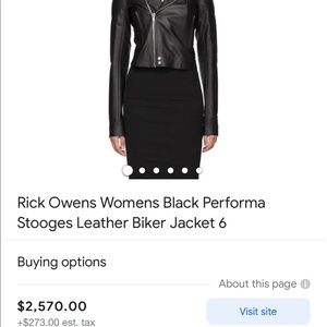 Rick Owens black jacket very good condition almost new
